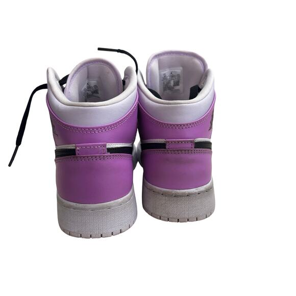 Nike Air Jordan 1 Mid Court White Purple Black Youth Size 5Y - Picture 6 of 7